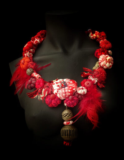 Red handcrafted neckpiece